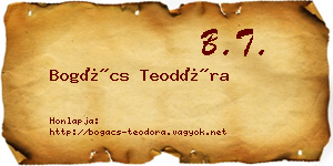 Bogács Teodóra névjegykártya